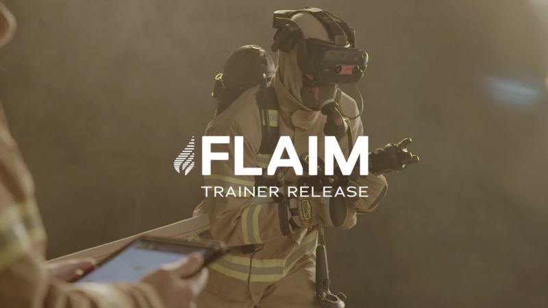 flaim systems logo realite etendue flaim systems logo, son but est d’apprendre aux pompiers à combattre les incendies dans des environnements virtuels sûrs et réalistes