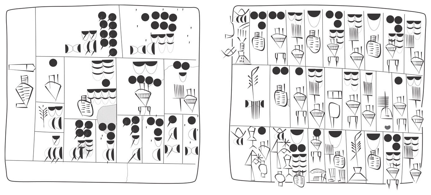 Tablette proto-cunéiforme Uruk - francois desset interview2 Tablette proto-cunéiforme d’Uruk (fin du 4ème millénaire av. J.-C.)