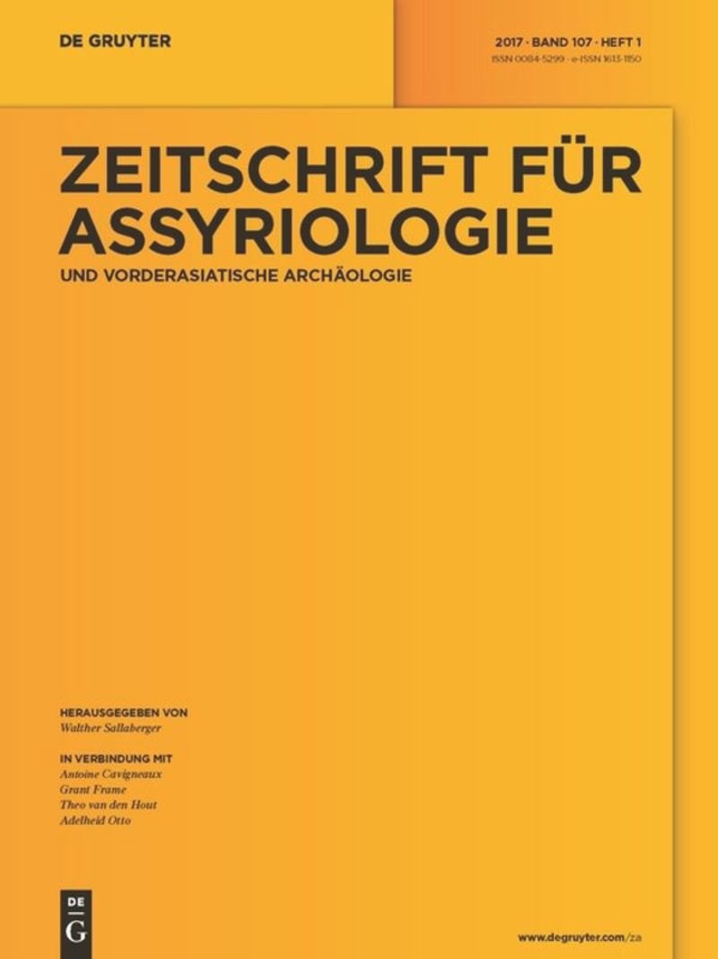 Zeitschrift für Assyriologie” Zeitschrift für Assyriologie”