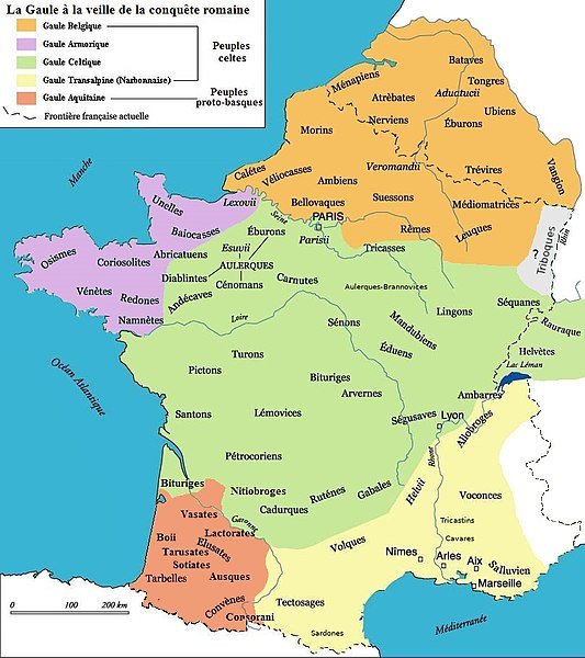 Carte peuples gaulois conquête romaine - Matthieu Poux interview Carte des peuples gaulois à la veille de la conquête romaine
